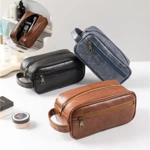 PU Makeup Bag Travel Toiletry Cosmetic Small MOQ Custom Toiletry Bag Waterproof Dopp Kit for Men BU01