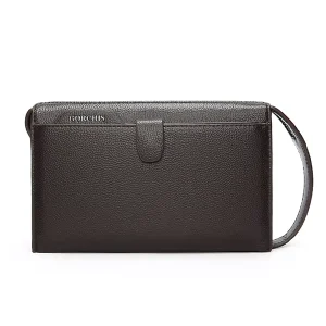 PU Material Retro Men’s Clutch Bag Fashion Business Casual Large Capacity High quality Zipper Closure Portable