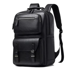 PU Polyester Lining Men’s Business Backpack Computer Travel Bag Large Capacity Student Schoolbag