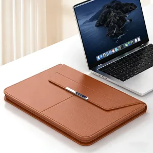PU Waterproof Portable Lightweight Unisex Laptop Sleeve for Women 13/14inch Protective Stand School Office Daily Use