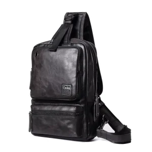 PVC Men Crossbody Bag Messenger Bag Casual Shoulder Bag