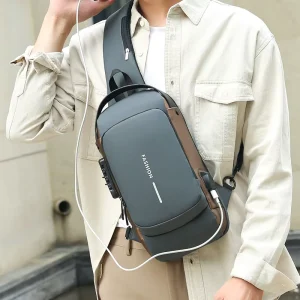 Password Lock Anti theft Men’s Chest Bag Casual Sports Small Backpack Single Shoulder Crossbody Shoulder Bag