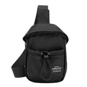 Personalized Crossbody Sling Shoulder Mobile Phone Bag Small Men’s Chest Bag with Front Drawstring Pocket