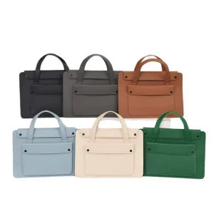 Personalized Luxury PU Leather Laptop Sleeve Large Capacity Laptop Bag Cover for MacBook Travel Office Business Gift
