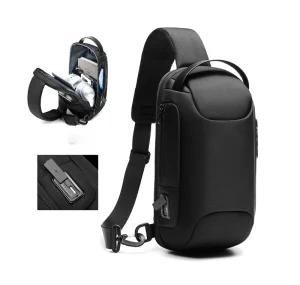 Personalized Waterproof Anti Theft Designer Crossbody Bag Custom Logo USB Sling Bags For Men Single Shoulder Chest Bag