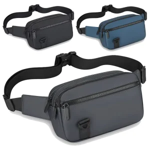 Plain Quadrate Custom Small Size Gentleman Waterproof Business Purse Crossbody Waist Men’s Sports Bag