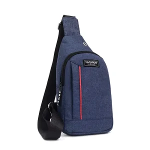 Polyester Black Portable Men’s Outdoor Sport Crossbody Custom Sling Bags for Chest