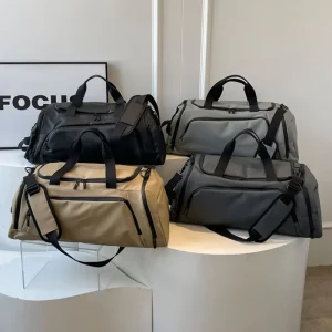 Popular Custom logo Men’s Messenger Bag Canvas Backpack Wet Pocket Fitness Weekend Overnight Waterproof Duffle Bag Duffle Bag