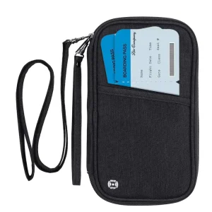 Portable Family Fashion RFID Blocking Travel Document Organizer Waterproof Passport Wallet Credit Card Clutch Bag Chains Men