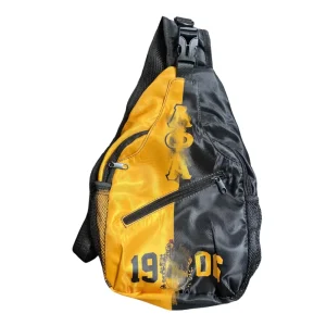 Portable Gold Black Greek Letters Sorority Women’s Chest Bag Waterproof Fraternity Men’s Sling Backpack