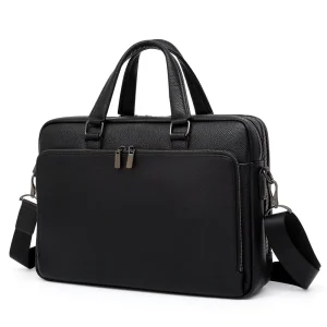 Portable Soft Men’s Office Business Briefcase Top grain Cowhide Genuine Leather Messenger Satchel Bag Padded Laptop
