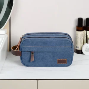 Portable Travel Custom Logo Dopp Kit Bag Canvas Toiletry Bag for Men Travel Toiletry Organizer Bag UK0322