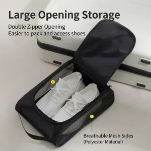 Portable Travel Shoe Dust Storage Tote Bag with Breathable Mesh Surface