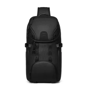 Premium Oxford Men’s Travel Bag Multi Compartment Dry Wet Separation Dual USB Port Side Water Bottle Pocket Waterproof Sling Bag
