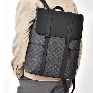 Printed Bags for Men Genuine Leather Men’s Waterproof Backpack Laptop Bag Stylish College Bag for Man