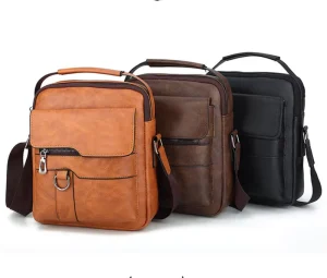 Products PU Woven Men’s Messenger Bags Waterproof Multifunctional Casual Men’s Hand Bag Sacoche Homme