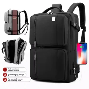 Professional Expandable 15.6 Inch Laptop Backpack Large Capacity Waterproof Business USB Travel Bag for Men
