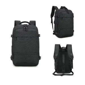 Professional Lightweight Laptop Backpack With Zipper Closure Durable Waterproof Polyester Unisex For Business Travel Black