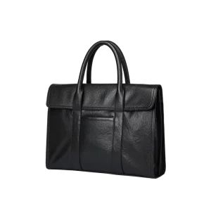 Professional Men’s Premium Real Leather Briefcase Soft Business Handbag with Genuine Leather Laptop Bag