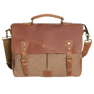 Professional Men’s Satchel Bag OEM Factory Custom 14″ Laptop Messenger PU Leather Briefcase
