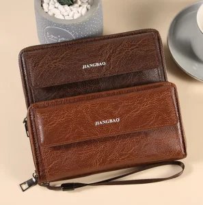 Pu Leather Bi fold Business Long Men’s Wallet Multi slots Zipper Billfold Money Clip ID Bank License Credit Card Holder