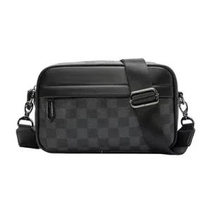 Pu Single shoulder Crossbody Bag Korean Messenger Bag with Zipper Men’s Single shoulder Chest Bag for Travel