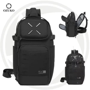 Punk Style Large Capacity Chest Pack Shoulder Sling Bag for Men Designer Lightweight Waterproof Crossbody Bag