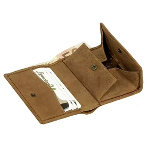 Purse Sporty Leather Men’s Purse Brown Coin Purse Wallet with Coin Sorter Slim Front Pocket Wallet Coin