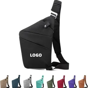 QET1042 Custom Logo Anti-Theft Crossbody Bag One Shoulder Chest Men Sling Bag Multi Pockets Slim Travel Purse for Women Men