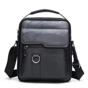 QXMOVING All Season Outdoor Hiking Camping Fishing Men’s Fashion Casual PU Leather Waterproof Crossbody Chest Sling Bag