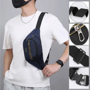 Qetesh Customized Fashionable Waist Bag Waterproof Men’s Chest Bag with Multiple Layers Versatile and Portable Phone case