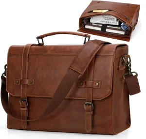 RAYLON Custom Men’s 17Inch Fashion Office Messenger Business Computer Shoulder Crossbody Bag Waterproof