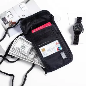 RFID Anti-Theft Waterproof Nylon Portable Lightweight All Seasons Passport Wallet Travel Neck Crossbody Bag