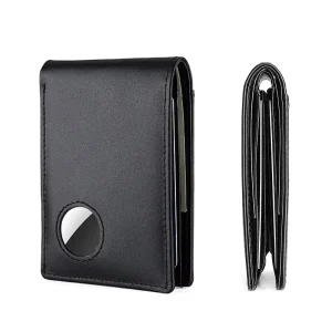 RFID Blocking Card Holder Wallet Genuine Leather with Airtag