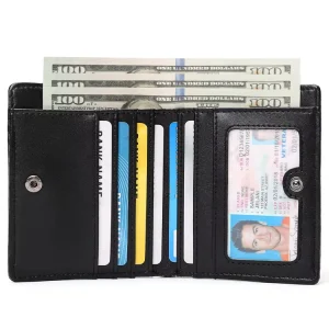 RFID Blocking Leather Men’s Business Card Holder Money Bag Vintage Male Wallets Purse
