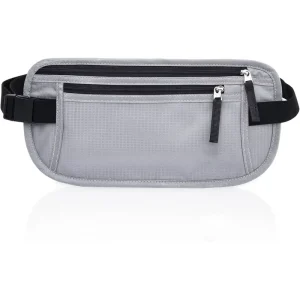 RFID Blocking Slim Passport Holder Concealable Travel Outdoor Fanny Pack Pouches Men Hidden Money Belt Zipper Closure Letter