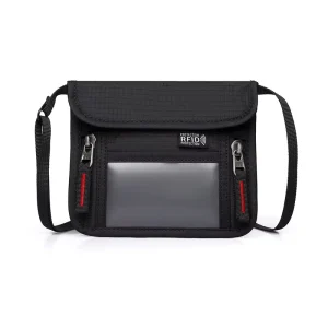 RFID Blocking Travel Pouch Waterproof Nylon Neck Wallet Passport Holder Organizer Case for Men Women