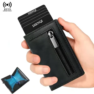 RFID Credit Card Holder Men’s Wallet Cardholder Case Leather Magnetic Coin Purse Hand Bag