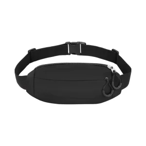 RFID Fanny Pack for Men Women Zipper Closure Money Belt Bag for Travel Hiking Running Crossbody Waist Passport Bag Black