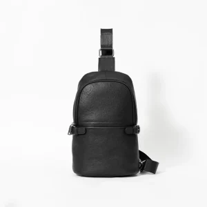 RFID Genuine Leather Men’s Outdoor Shoulder Crossbody Chest Phone Sling Bag Single Shoulder Briefcase Messenger Bag