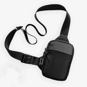 RFID Men’s Custom Lightweight Crossbody Bag Single Shoulder Strap Mini Square Mobile Zipper Nylon Sling Bag