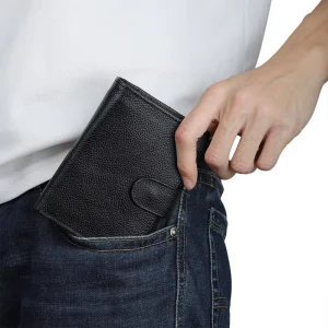 RFID Men’s Vintage Genuine Leather Short Clutch Bag Coin Purse Large Capacity Wallet Card Holder