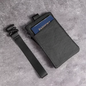 RFID Wallet Zip Clutch Bag with Wrist Strap for Card Cash Passport Holder Compact Organizer EDC Wallet for Men