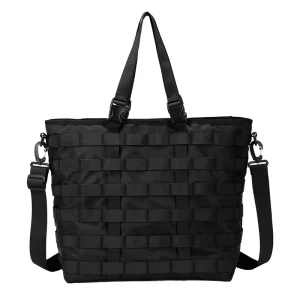 RTS Stock 3PCS Zipper Two Molle Strap Fashion Mens Cross Body Shoulder Bag Multi Pocket Durable Nylon Black Tote Bag
