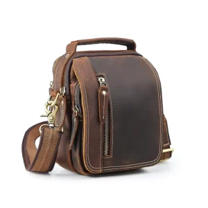 Real Leather Men Luxury Crossbody Bags Messenger Vintage Handbags Small Flap Men’s Shoulder Casual Fashion Crossbody Bag