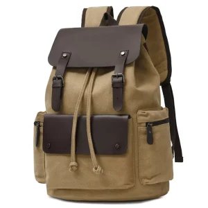 Retro Canvas Schoolboy-style Men’s Backpack with Custom Logo Portable Large Waterproof Capacity
