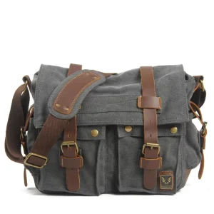 Retro Casual Canvas Bag Simple Men’s Crossbody Large Capacity Computer Crossbody Shoulder Bag