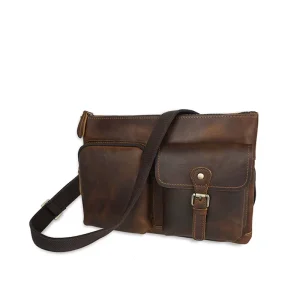 Retro Casual Leather Men’s Messenger Bag Vintage Men’s Business Shoulder Crossbody Bag
