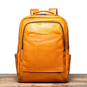 Retro Genuine Leather England Style Unisex Backpack Vintage Outdoor Camping Daily Commute Casual Stylish Leisure Laptop