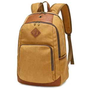 Retro Men’s Backpack Waterproof Wax Dyed Canvas Bag Large Capacity Outdoor Travel Multifunctional Computer Bag